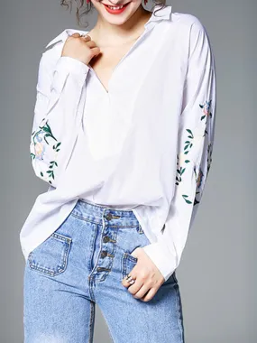 Floral Embroidery Women Blouses