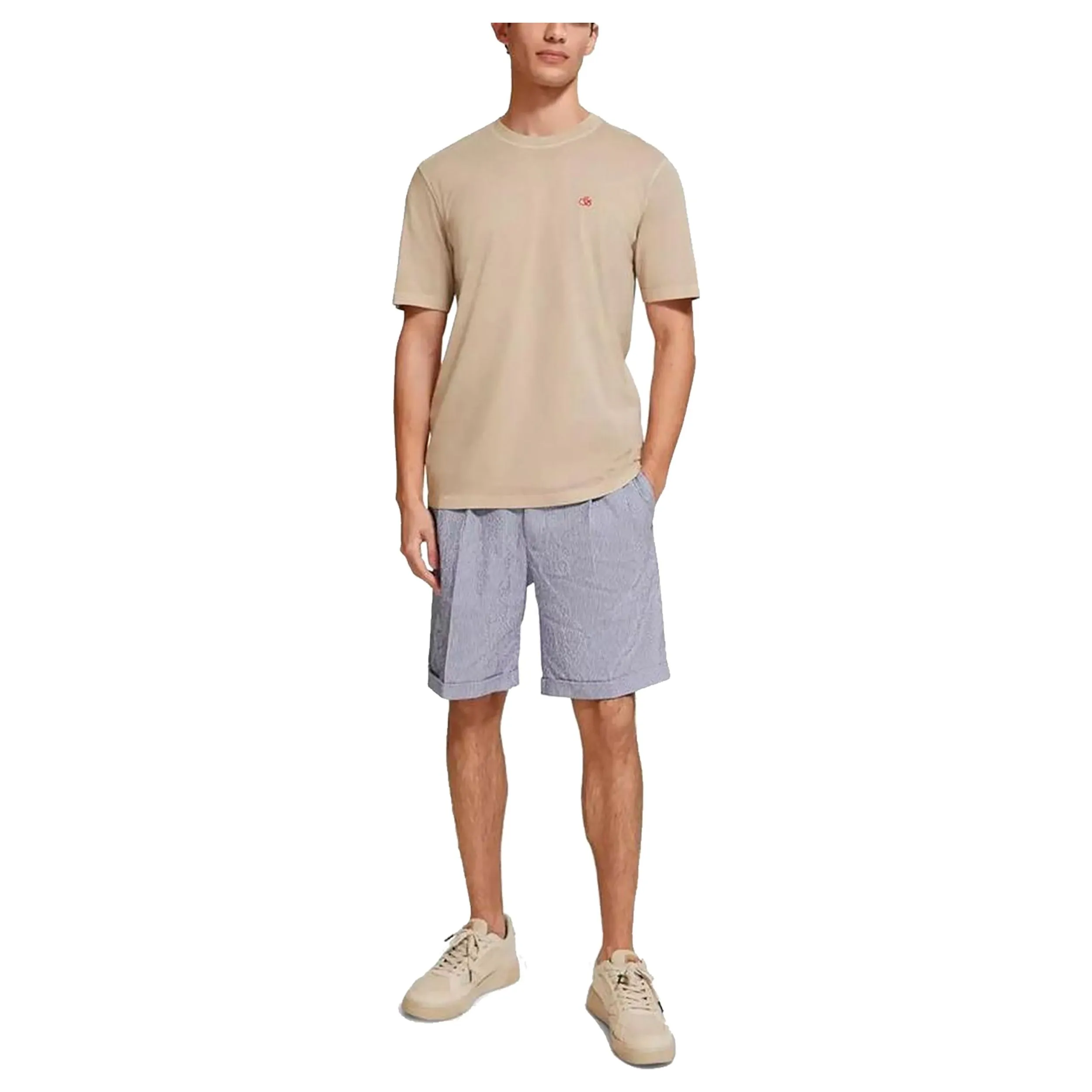 Garment Dyed Logo Crew Neck Tee