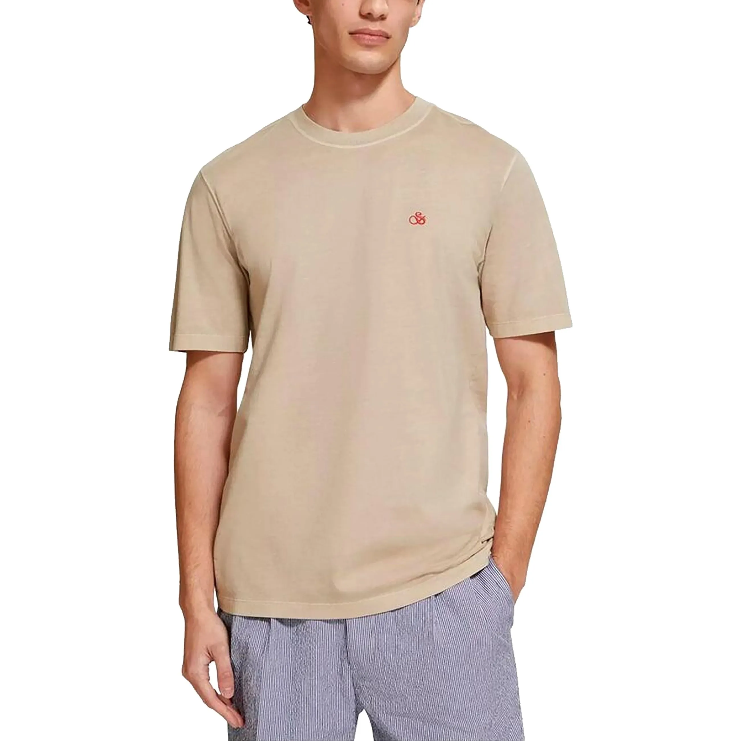 Garment Dyed Logo Crew Neck Tee