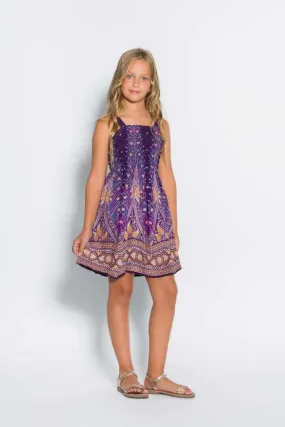 Girls Elastic Boho Dress