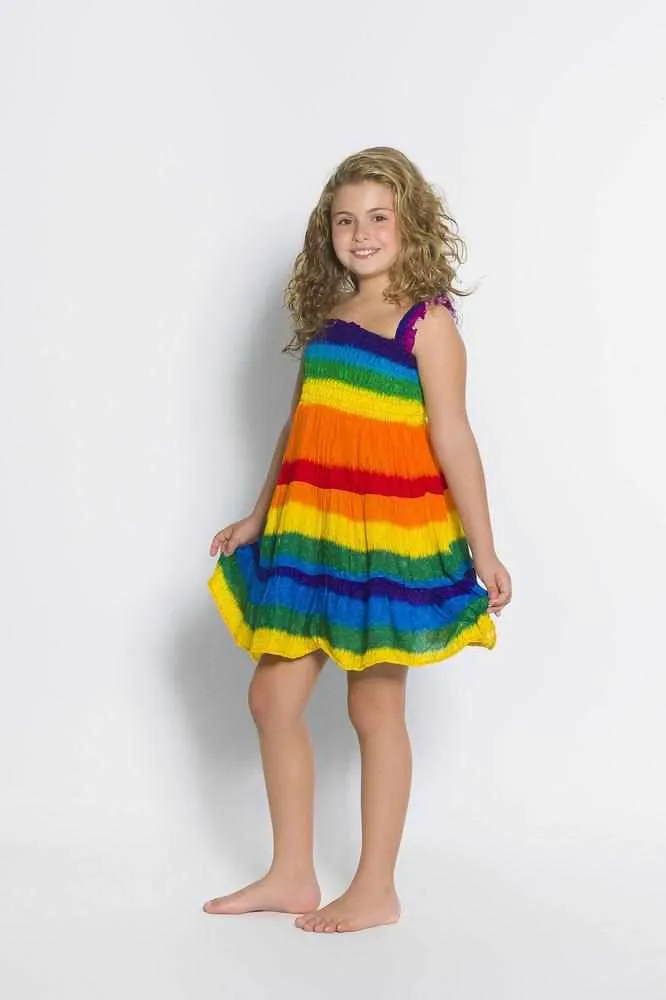 Girls Elastic Boho Dress