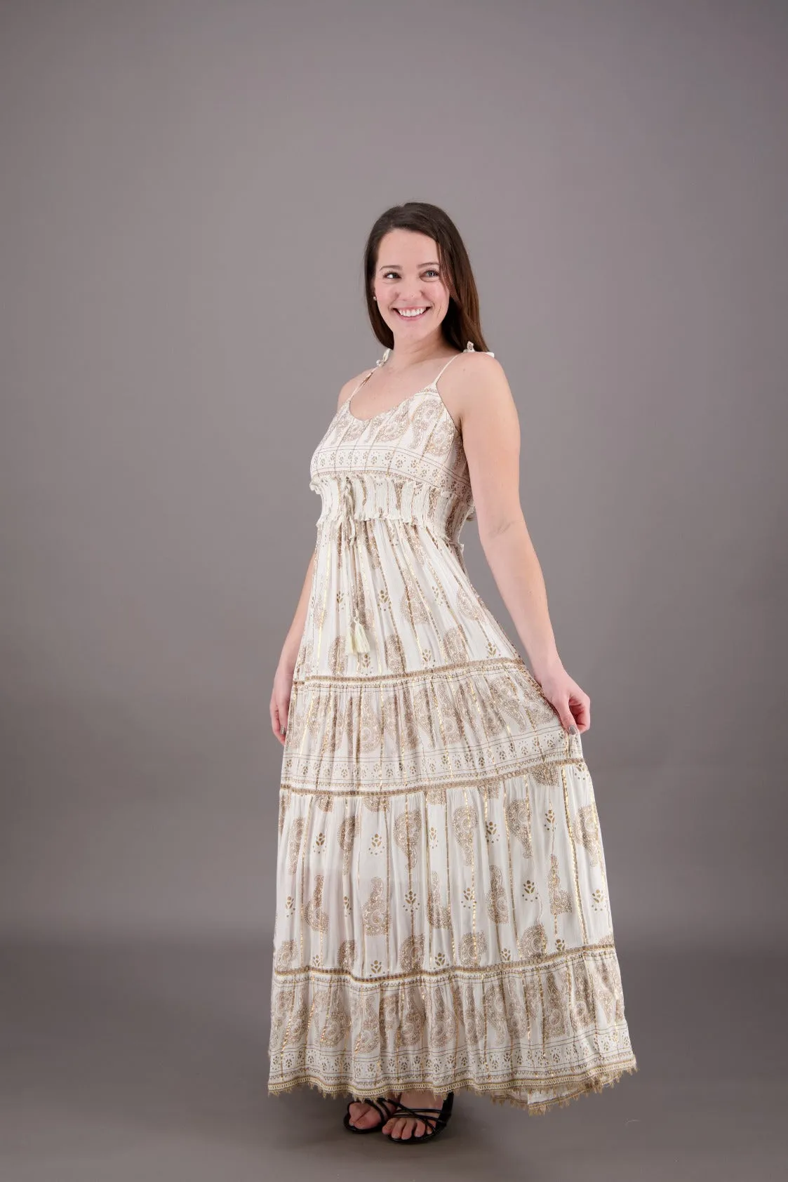 Golden Paisley Whisper Maxi 24909