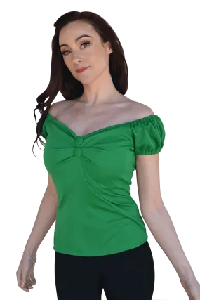 Green Pin-Up Button Top