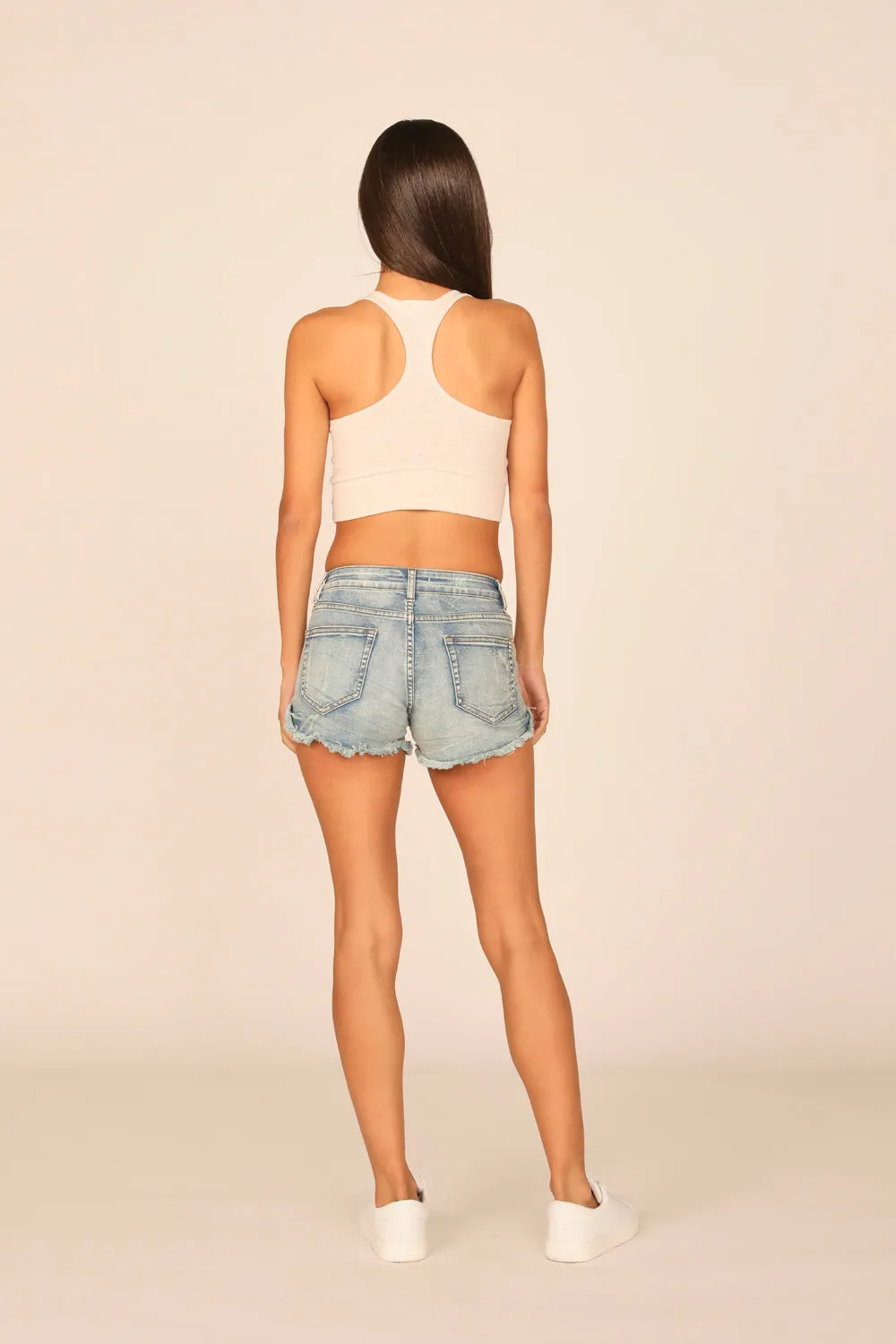 Heather Sand Heathered Slub Racerback Top
