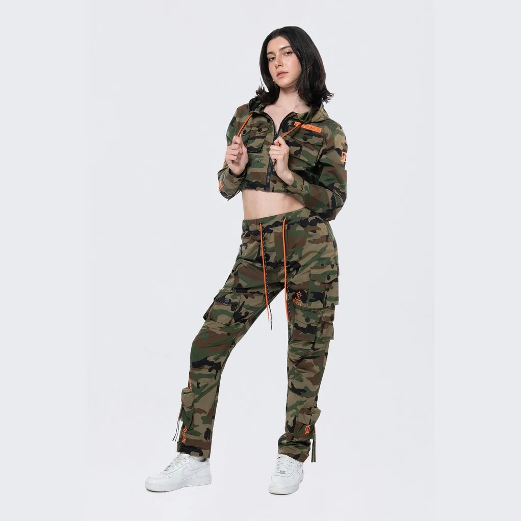 Hooded Utility Full Zip Jacket - Wood Camo