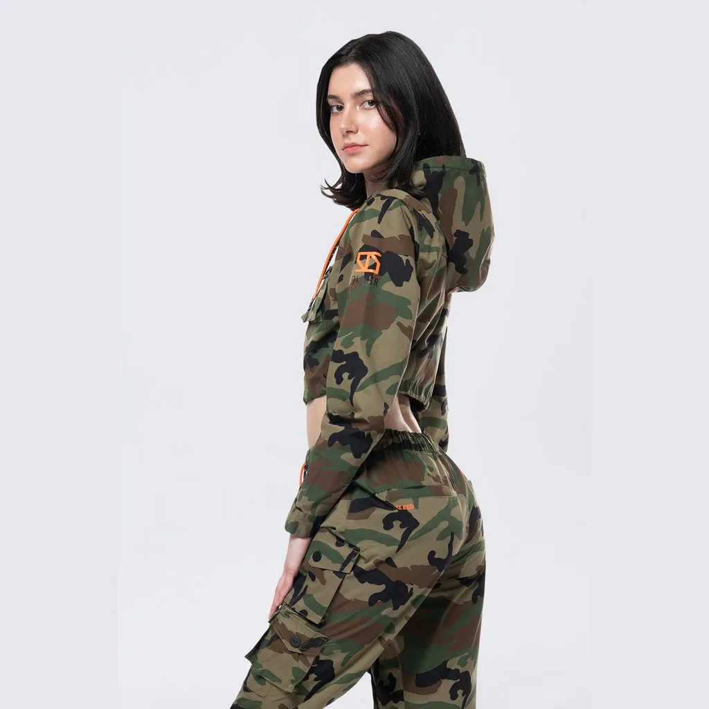 Hooded Utility Full Zip Jacket - Wood Camo