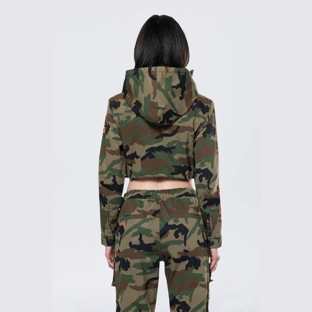 Hooded Utility Full Zip Jacket - Wood Camo
