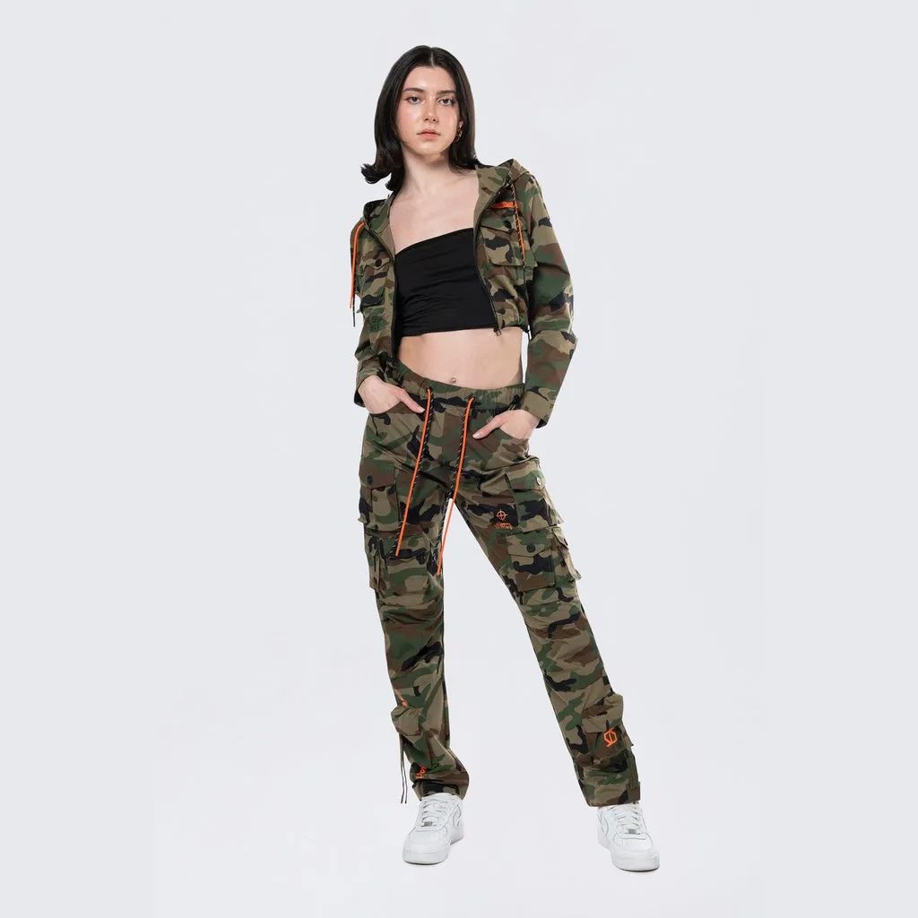 Hooded Utility Full Zip Jacket - Wood Camo