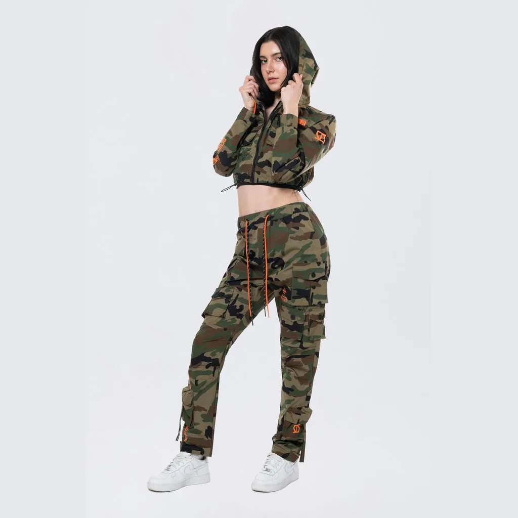 Hooded Utility Full Zip Jacket - Wood Camo
