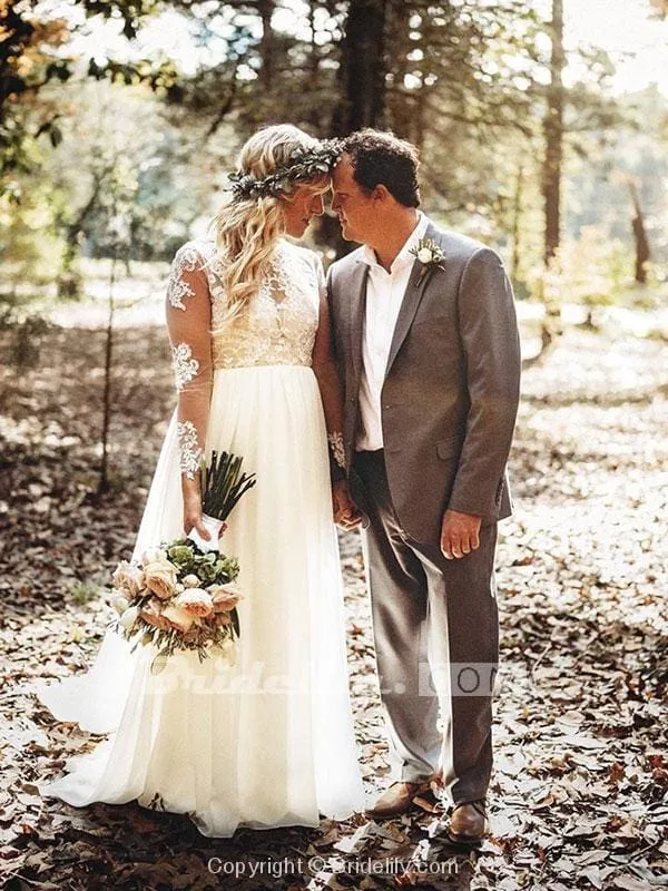 Hot Sale Boho Wedding Dresses with Long Sleeve