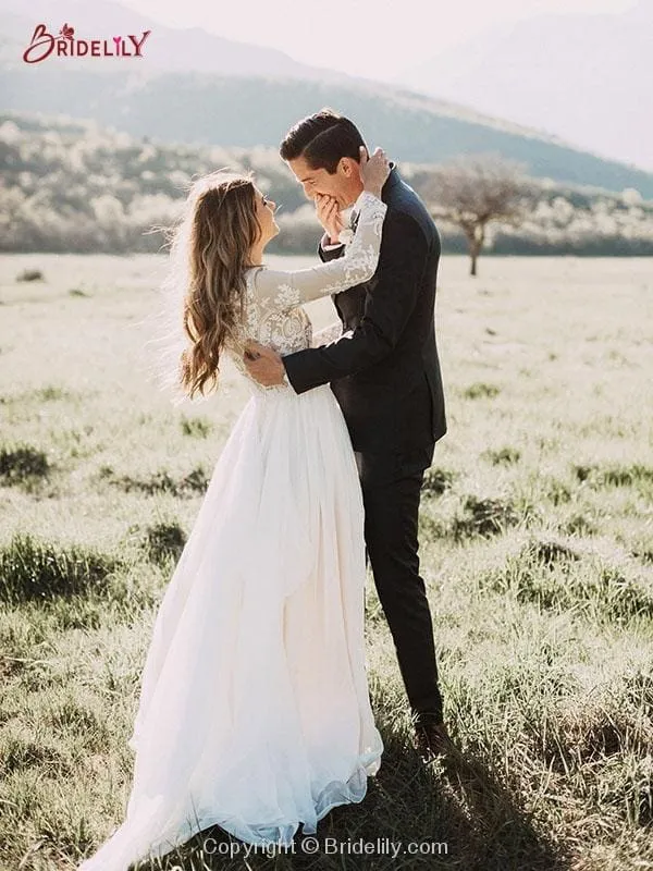 Hot Sale Boho Wedding Dresses with Long Sleeve