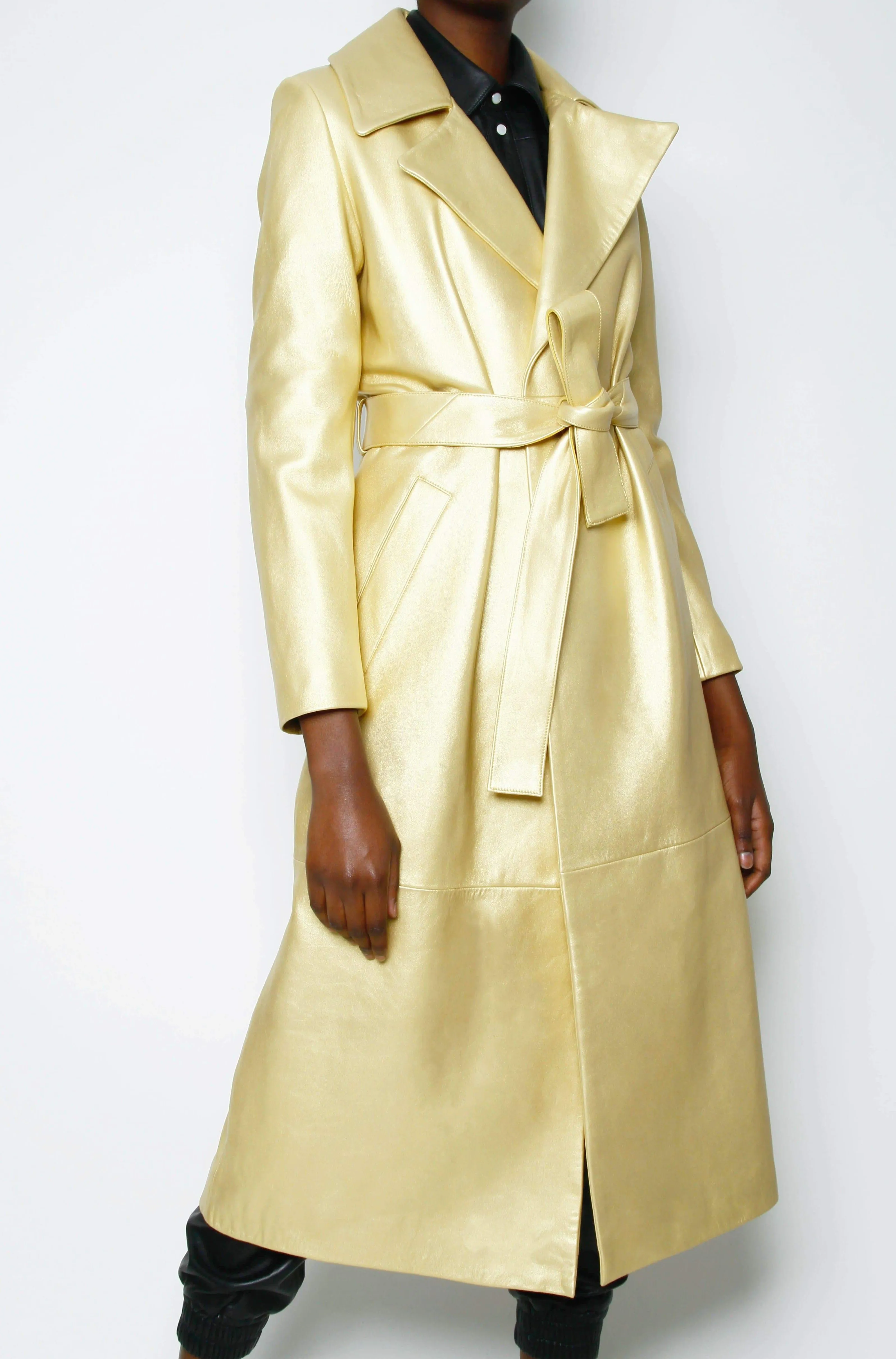 Karla LEATHER TRENCH - GOLD