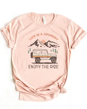 Life Is A Journey Short Sleeve Graphic Tee | Blush
