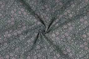 Light Green Printed Cotton Cambric Fabric