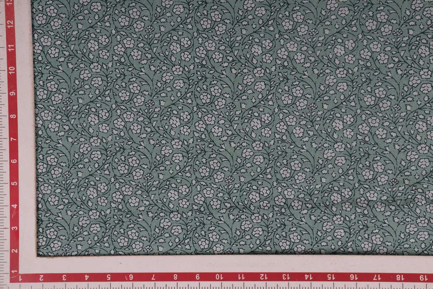 Light Green Printed Cotton Cambric Fabric