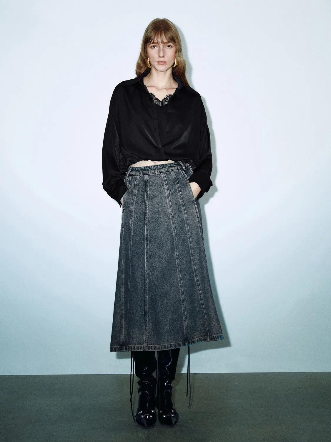 Loose Fishtail Denim Skirts