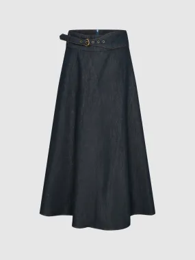 Maxi Denim Flared Skirts