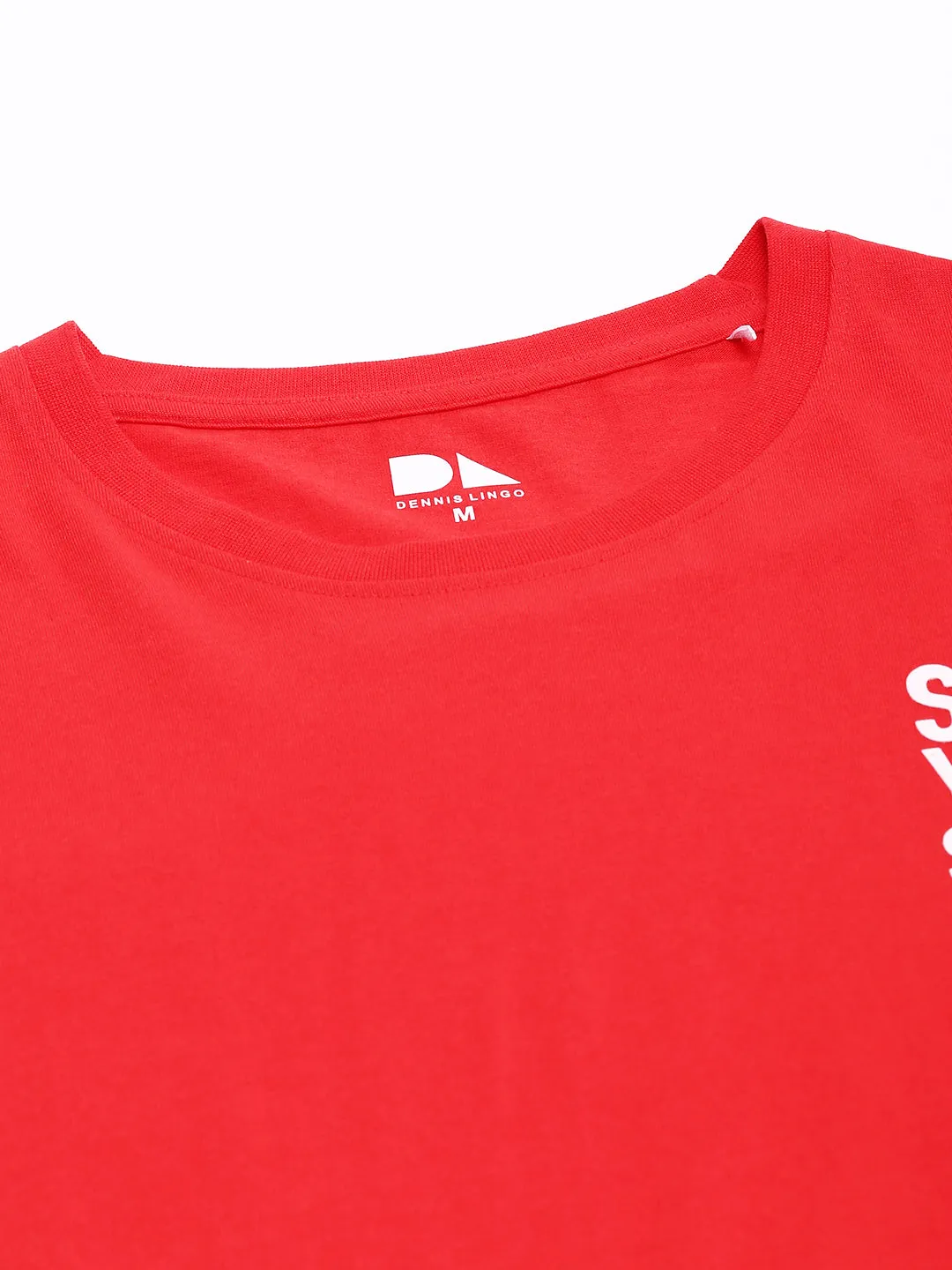 Men's Red Solid T-shirt
