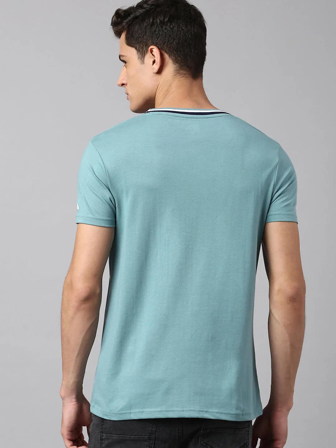 Men's Sea Green Solid T-shirt