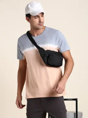 Men's Soft And Stretchy Fabric Tan Casual Crew Neck Tshirt
