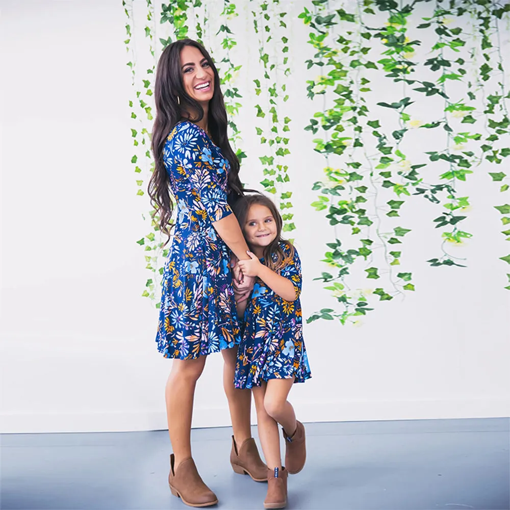 Mommy and Me Dresses Floral Printed Dresses