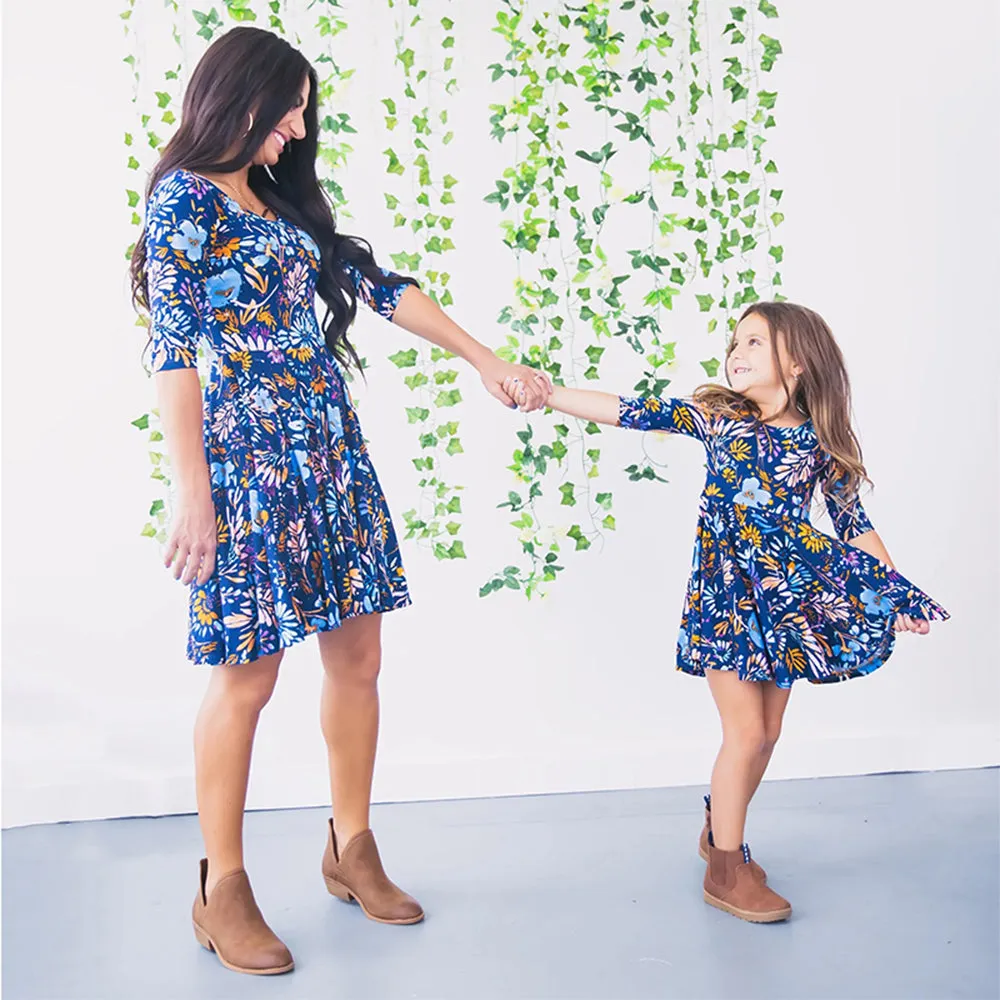 Mommy and Me Dresses Floral Printed Dresses
