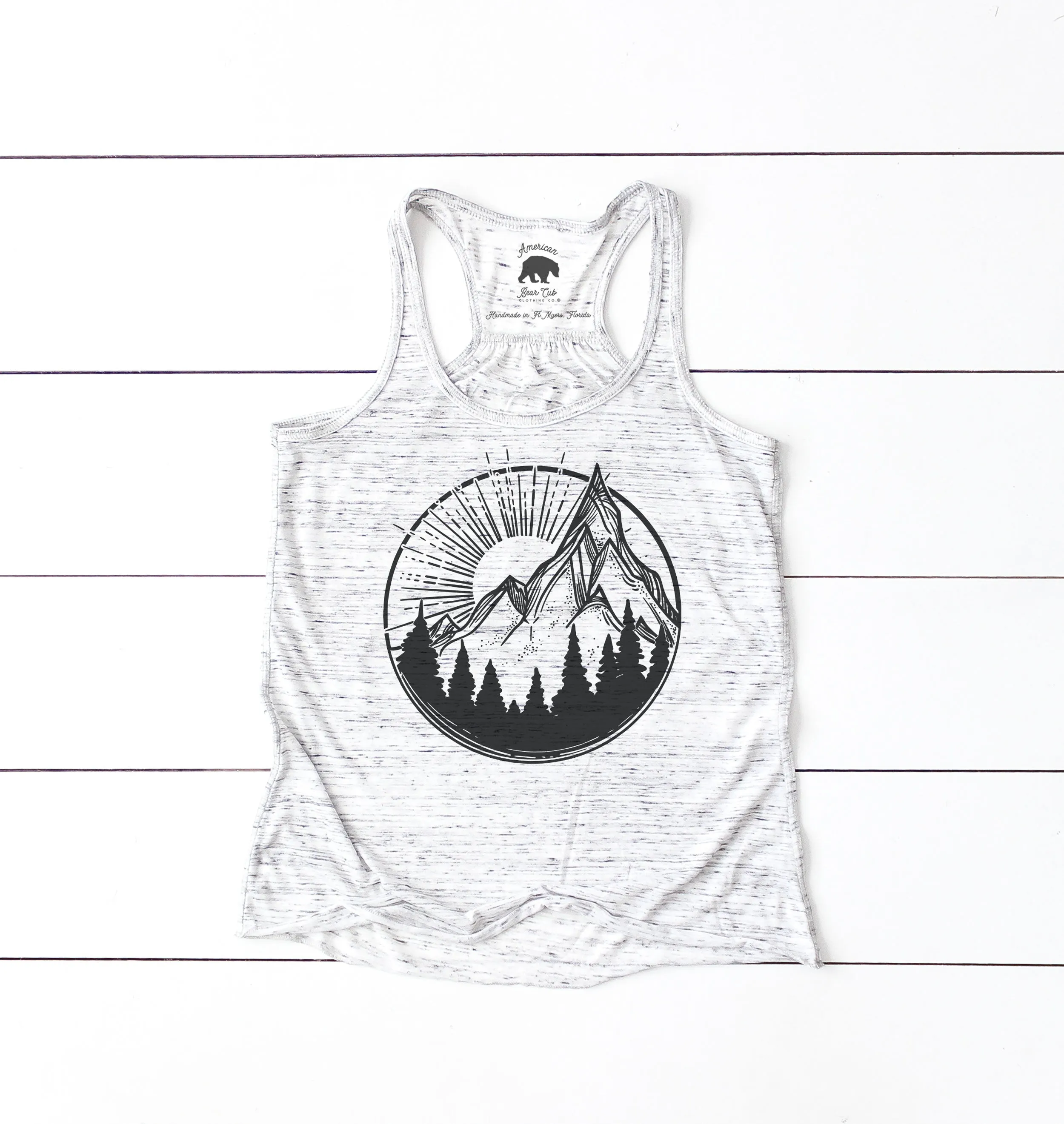 Mountain Day flowy racerback tank tops