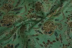 Multicolor Floral Printed Muslin Viscose Blend Fabric