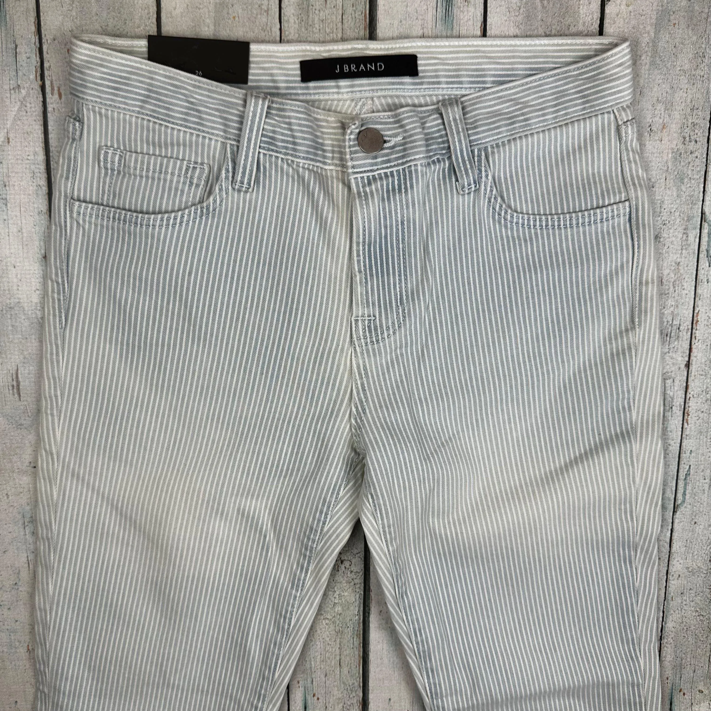 NWT- J Brand  'Capri ' Bleach Stripe Denim Jeans- Size 26
