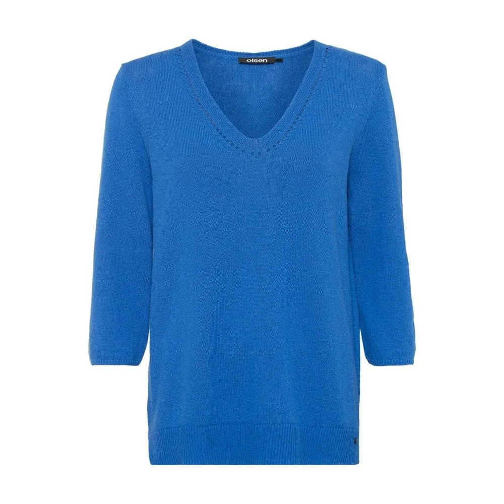 Olsen Organic Cotton Jumper in Henny Fit Cobalt