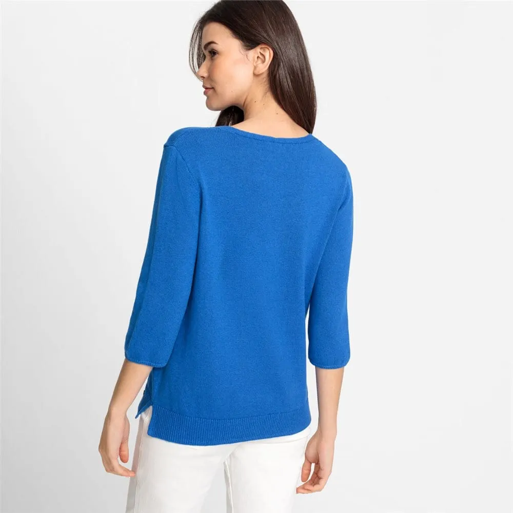 Olsen Organic Cotton Jumper in Henny Fit Cobalt