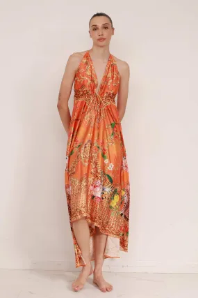 Orange Going out Long Maxi Dress
