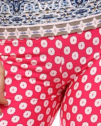 Printed Polka Palazzo Pants | Fuchsia White