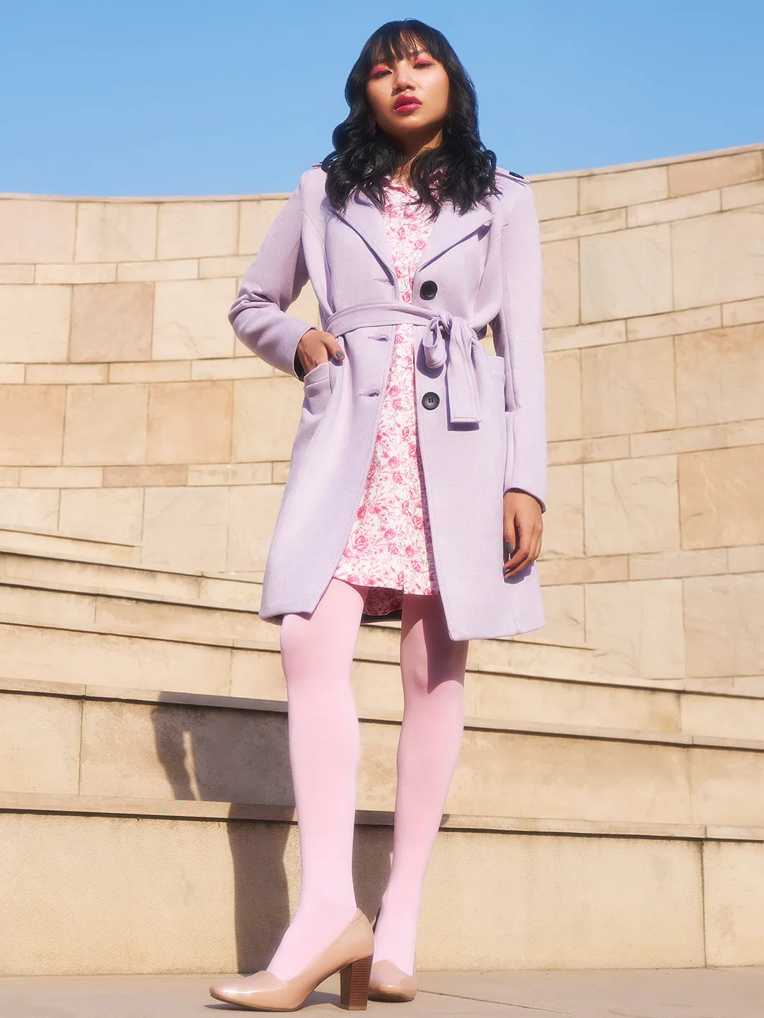 Purple Suede Trench Coat