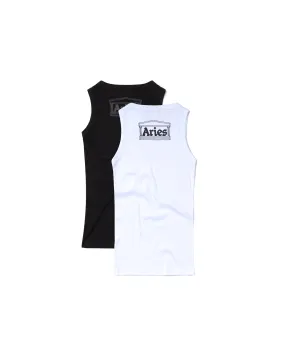 Racer-Back Rib Vest 2 Pack - White / Black