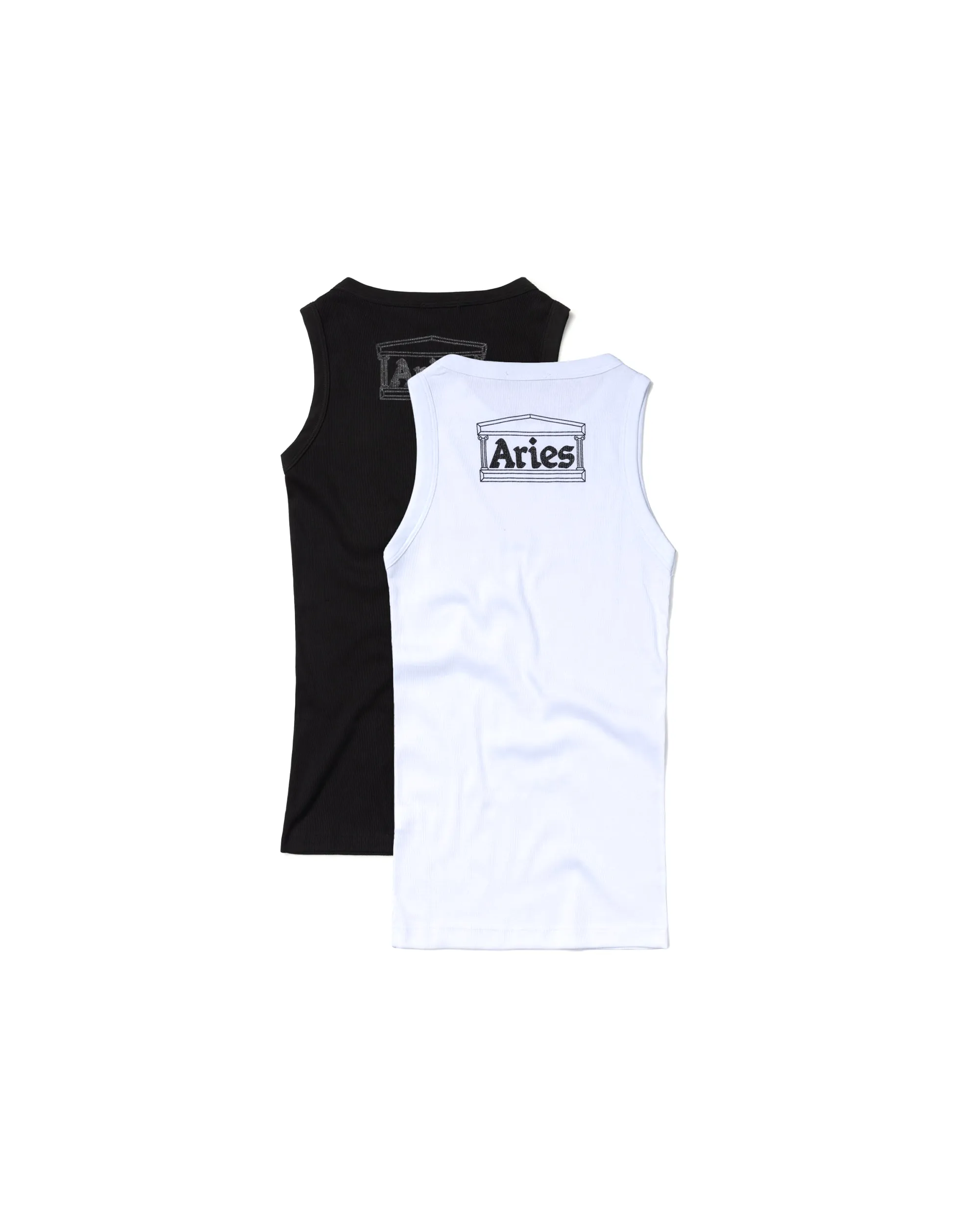 Racer-Back Rib Vest 2 Pack - White / Black