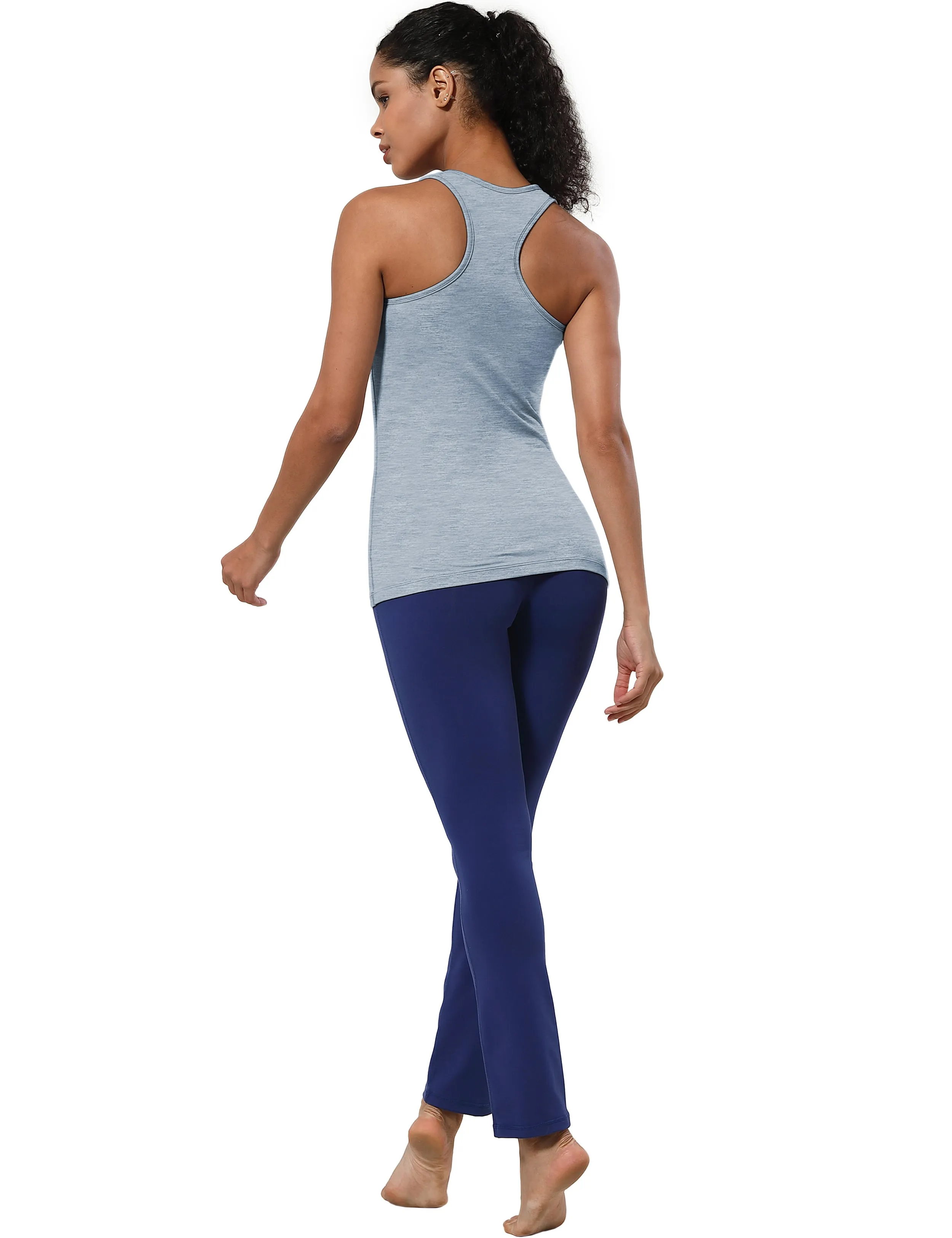 Racerback Athletic Tank Tops heatherblue_yoga
