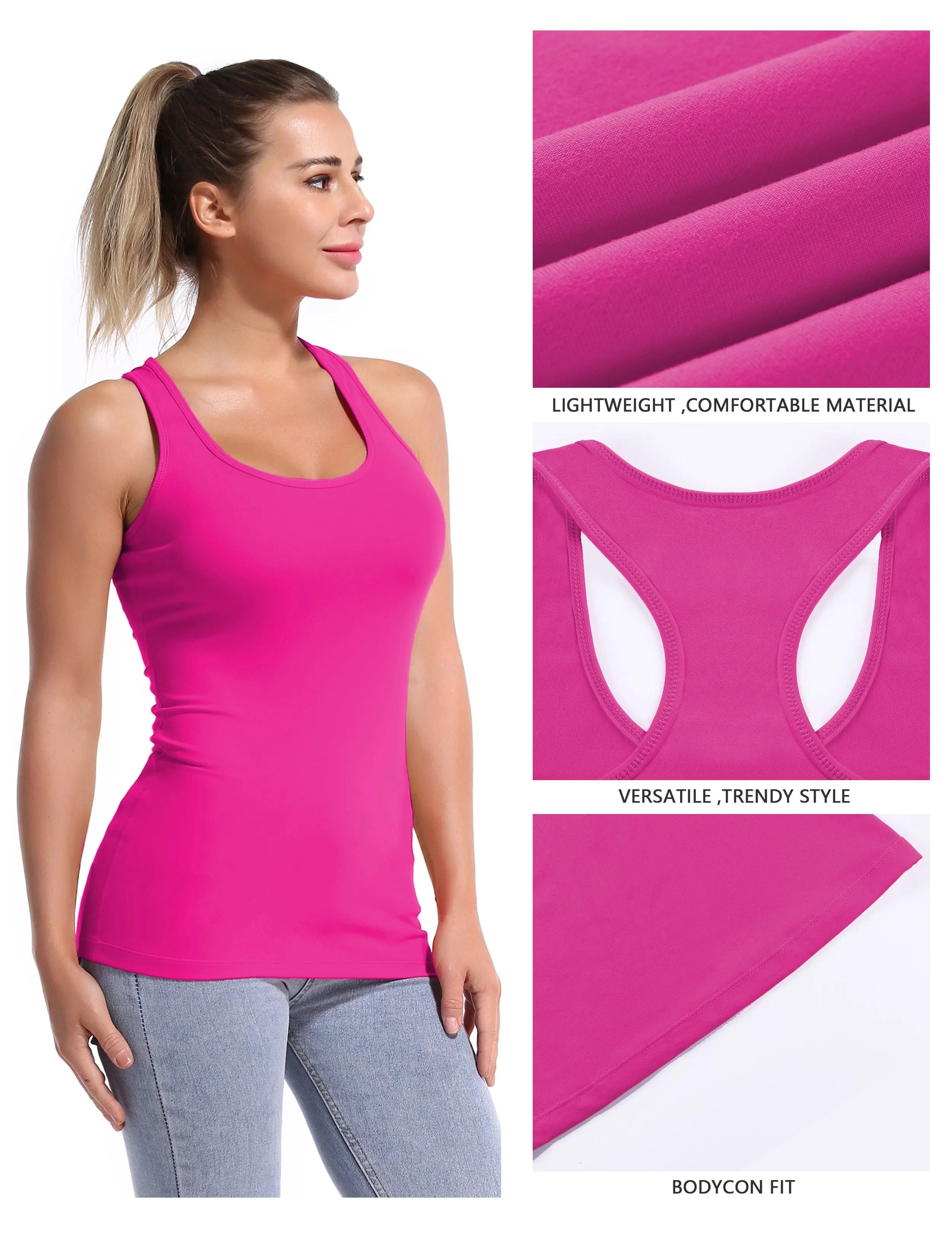 Racerback Athletic Tank Tops magenta_yogastudio