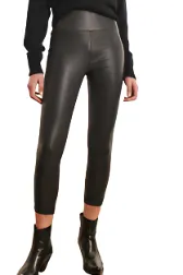 SPRWMN Leather Capri Legging in  Black
