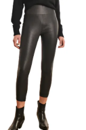 SPRWMN Leather Capri Legging in  Black