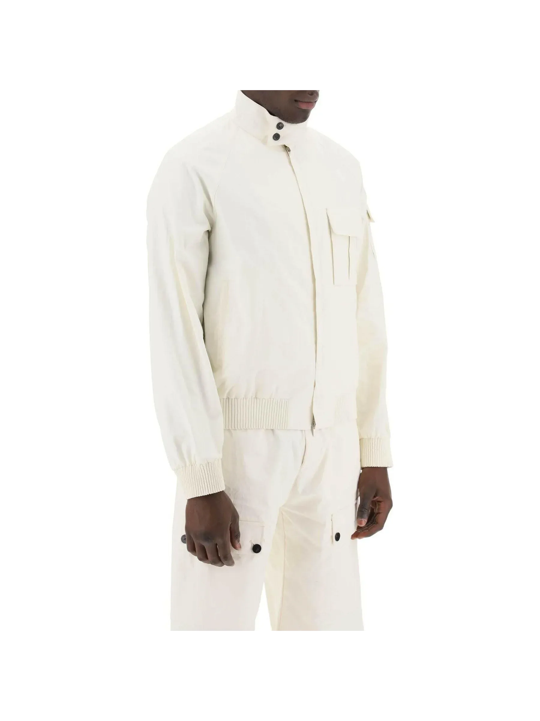 Stand-Up Collar Jacket Linen
