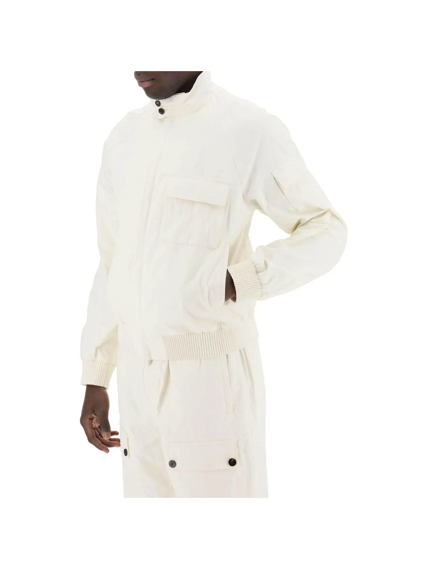 Stand-Up Collar Jacket Linen