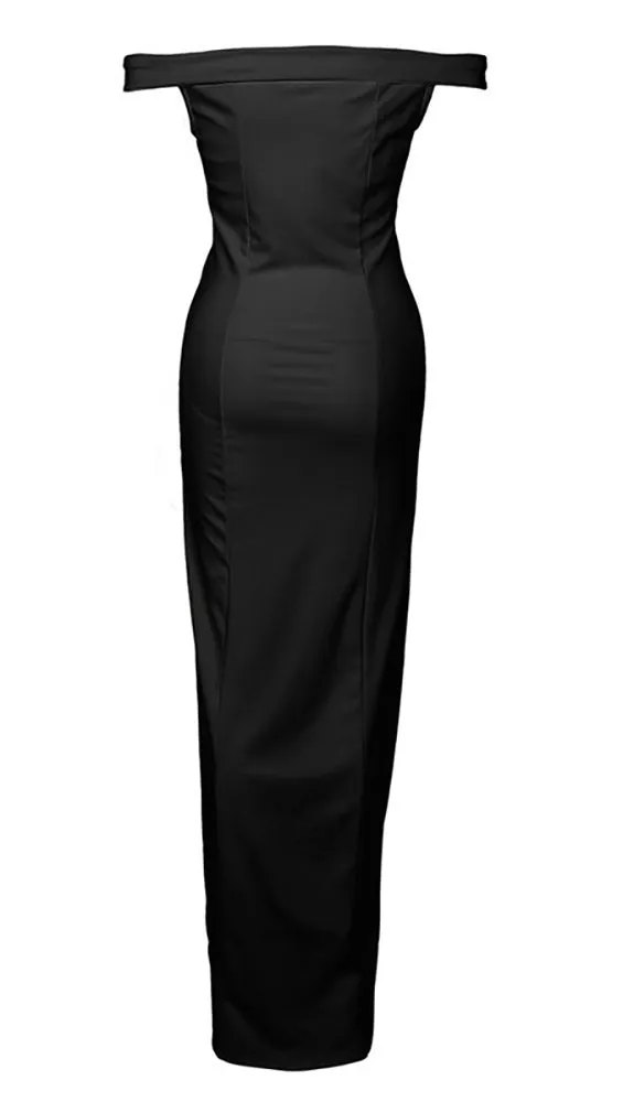 The Anastacia Off Shoulder Maxi Dress Black