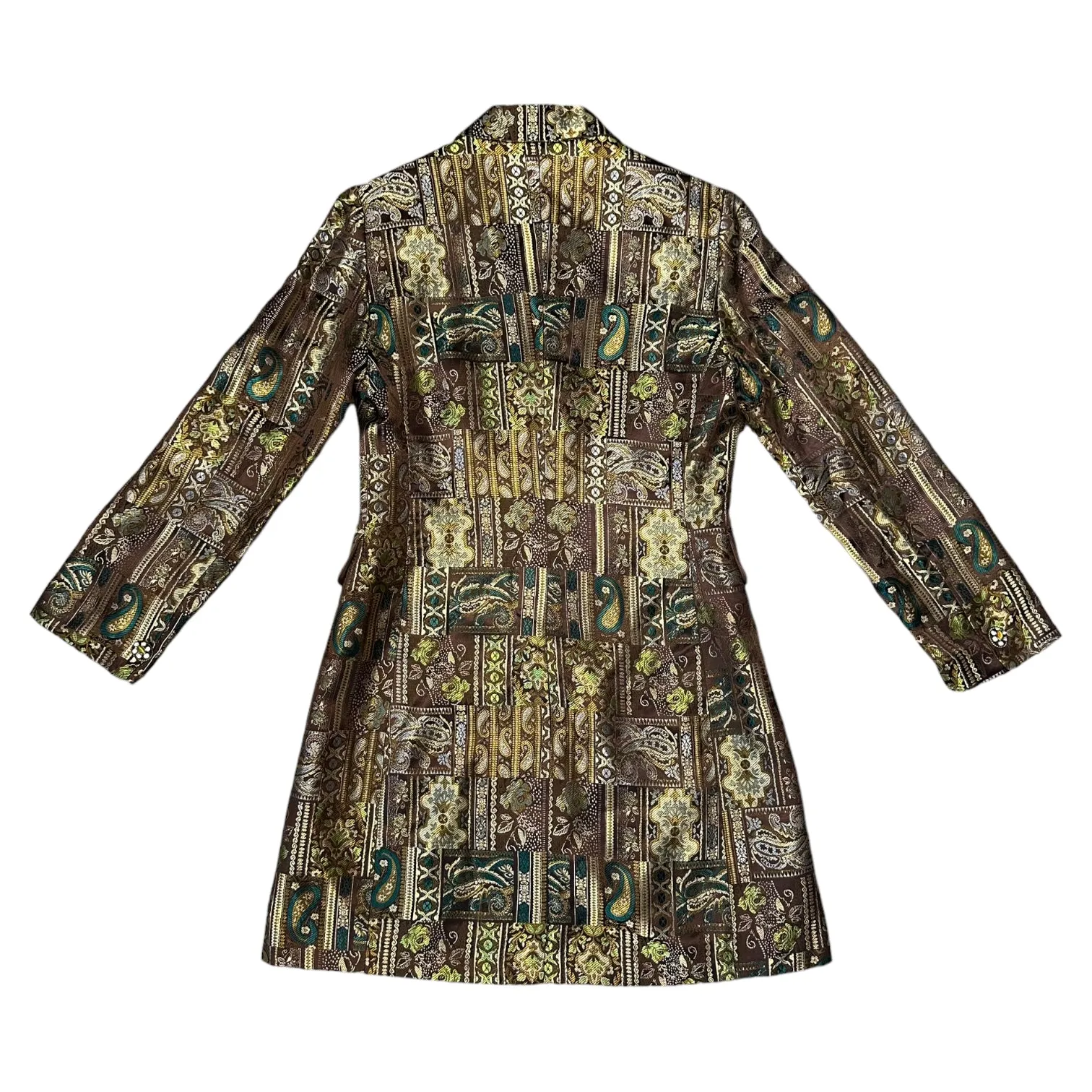 Vintage Brocade Trench Coat (L)