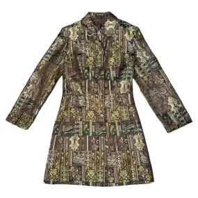 Vintage Brocade Trench Coat (L)