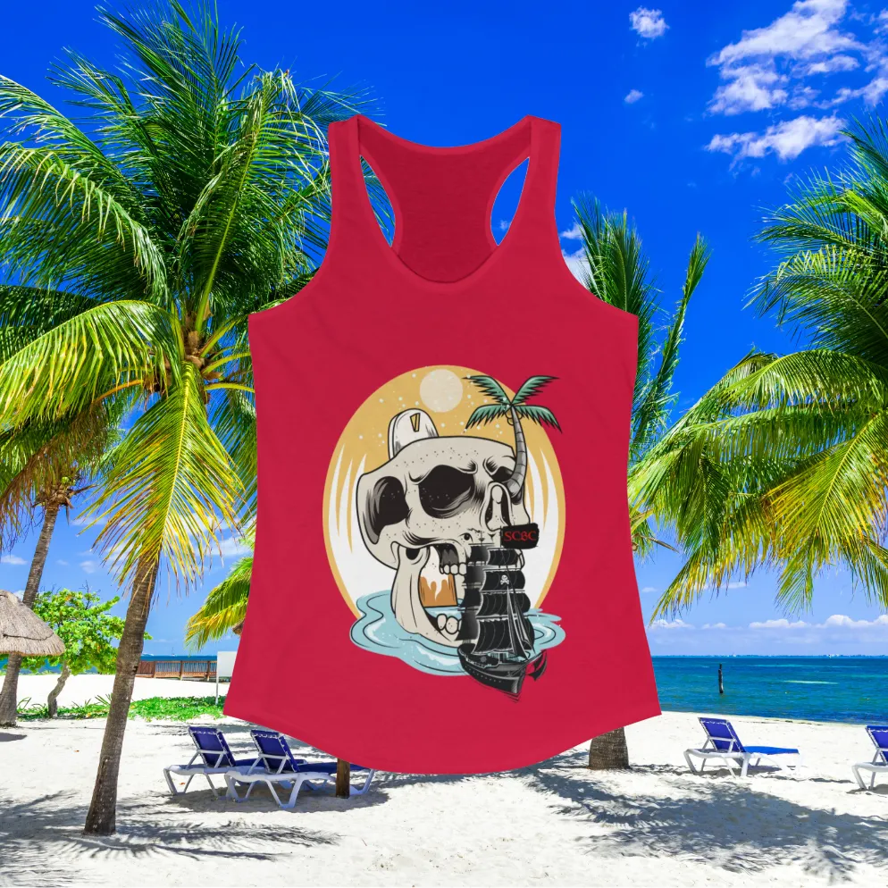 Women's SCBC Ideal Racerback Tank. Summer Shirt, Beach Shirt, Tank-Top, Racerback, Sports Apparel, Slim Fit, Sleeveless, Women's Shirt.