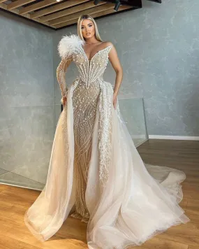 Wren Straps Boho Appliques  Wedding Dress